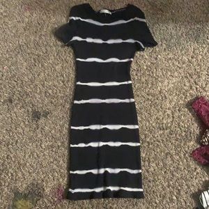 Black and white right summer dress